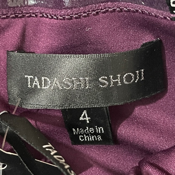 Tadashi Shoji Reeve Strapless Lace Bodice Gown Burgundy Nude Size 4 - Picture 8 of 8